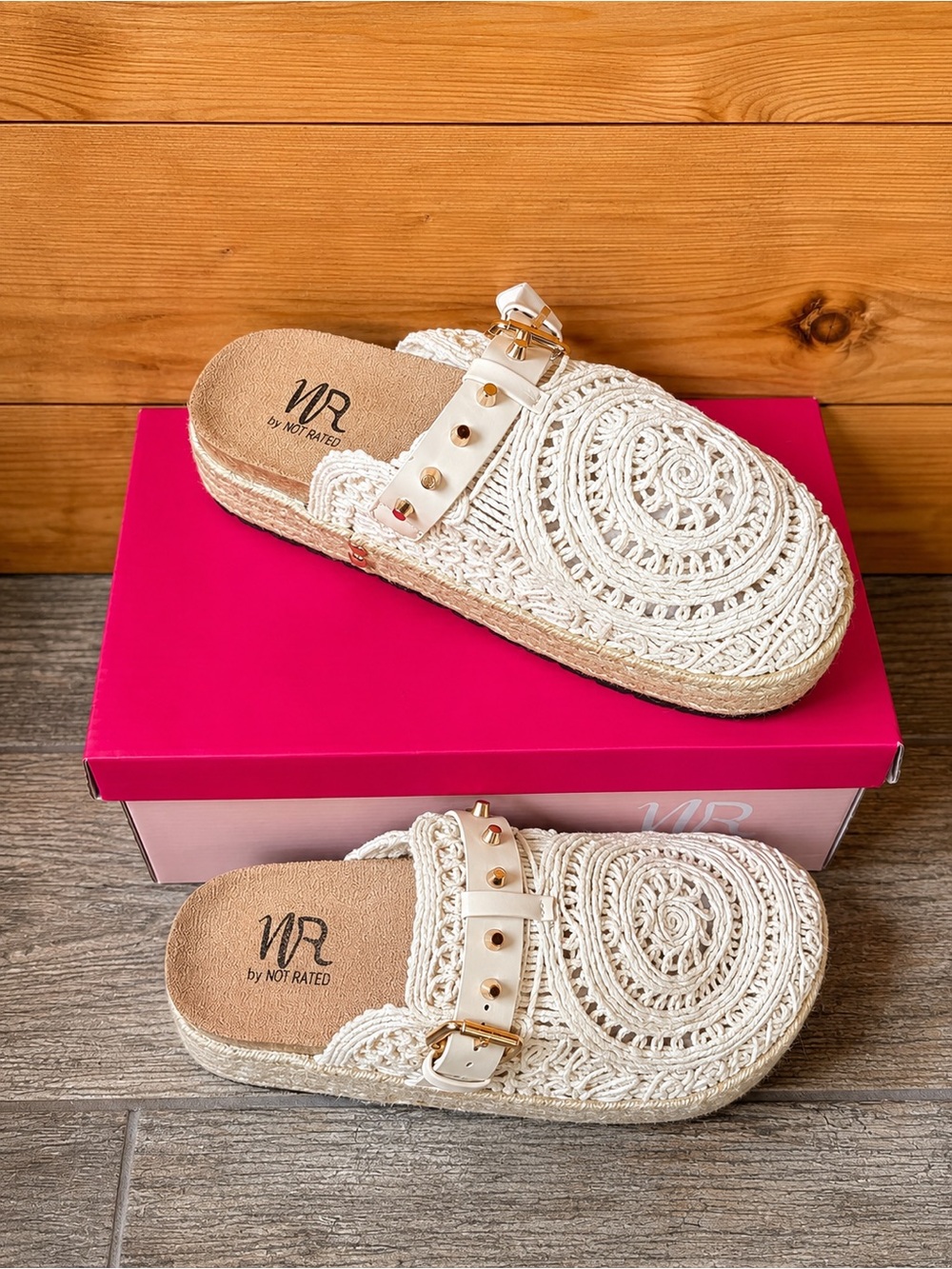 Not Rated “Tread” crochet clogs, size 8 New in box Retail $54.95